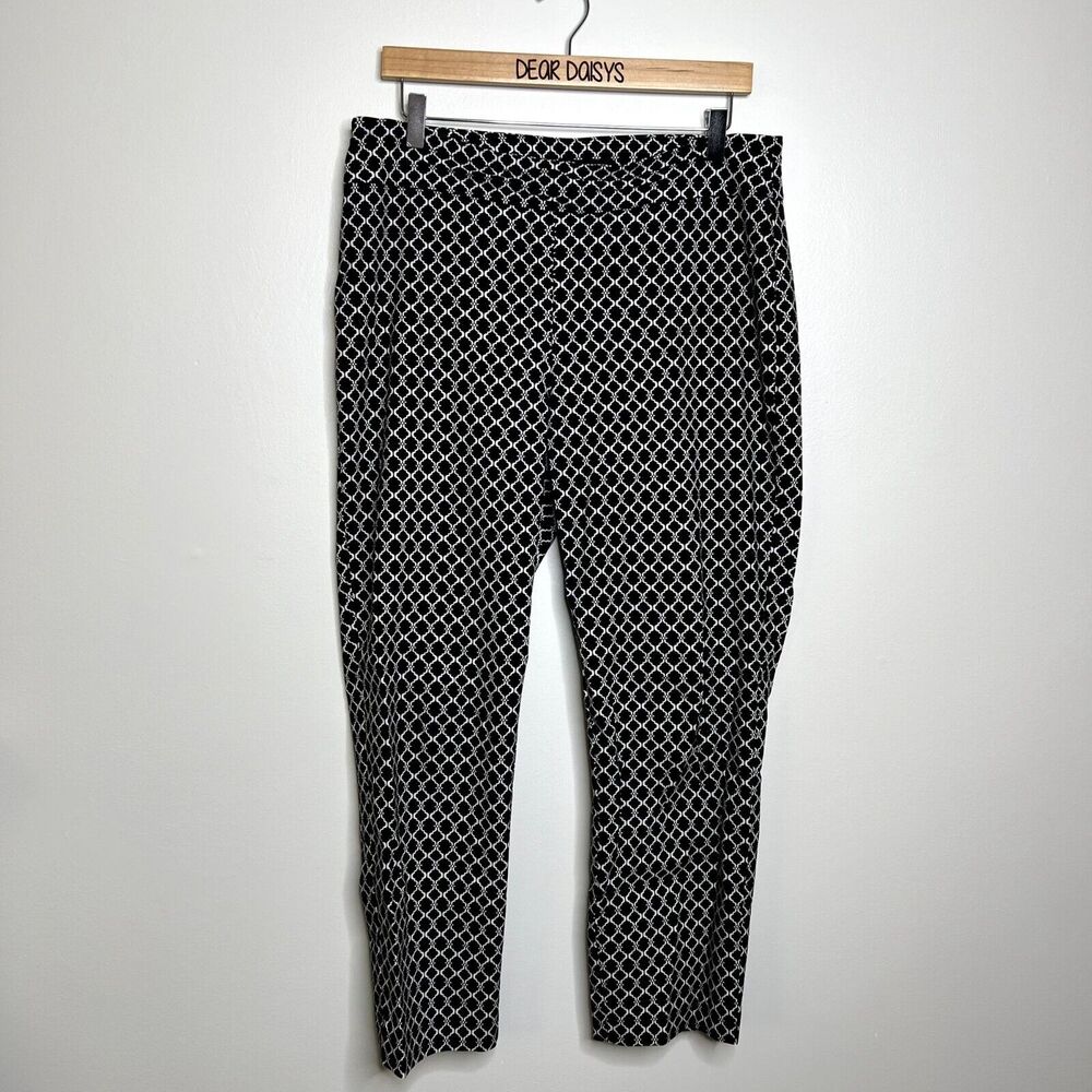 Counterparts Black White Patterned Ankle Pants